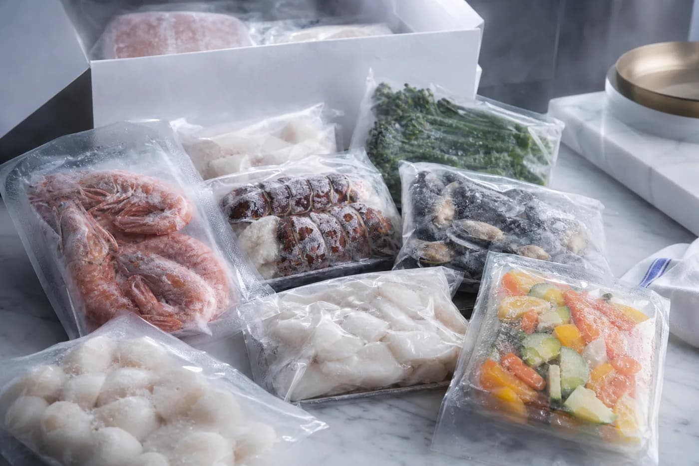 Editorial illustration of frozen provisioning packs